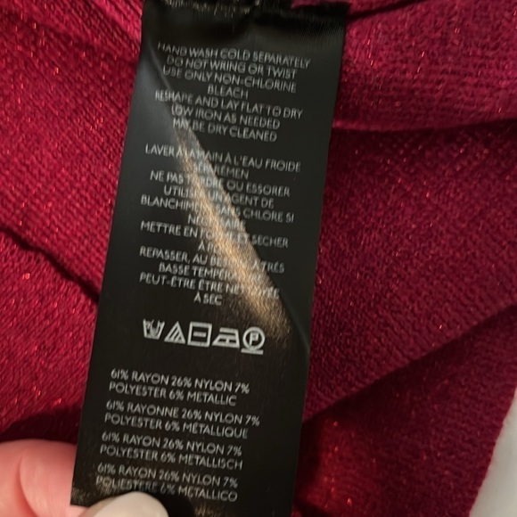 Maeve Anthropologie Square-Neck Bell-Sleeve Sweater in Pink Shimmer Size XL NWT - Picture 11 of 11